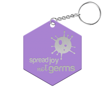 Spread Joy Not Germs Hexagon Keychain